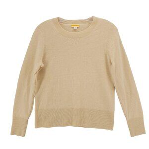 J. CREW 100% Cashmere Sweater Everyday Long Sleeve Pale Yellow Size XS